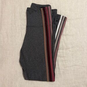 lululemon athletica Gray Leggings with Multicolor Stripes